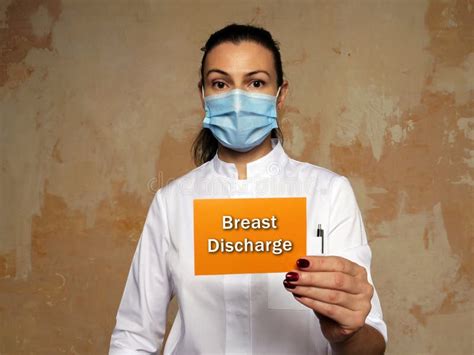 Healthcare Concept Meaning Breast Discharge With Sign On The Sheet