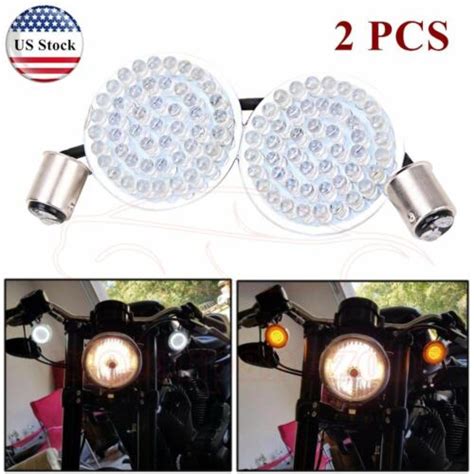 2 Led 1157 Front Turn Signal Lights Inserts Amber White Running For