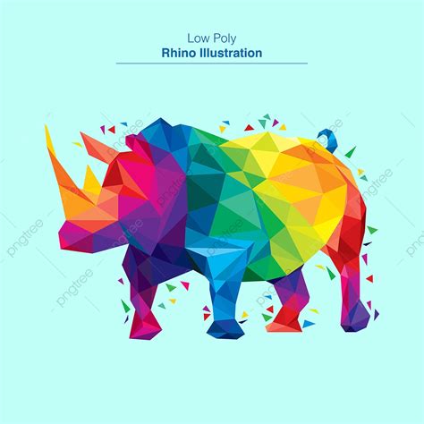 Low Poly Design Vector Hd Images Colorful Low Poly Rhino Design Zoo