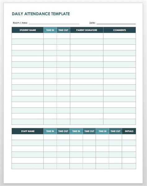 25 Printable Attendance Sheet Templates Excel Word Utemplates