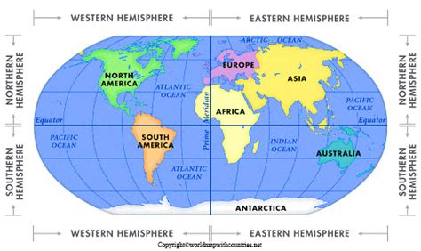 4 Free Printable World Map With Hemisphere Map In Pdf World Map With