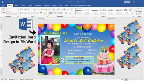 How To Make Your Own Birthday Invitations On Microsoft Word Printable