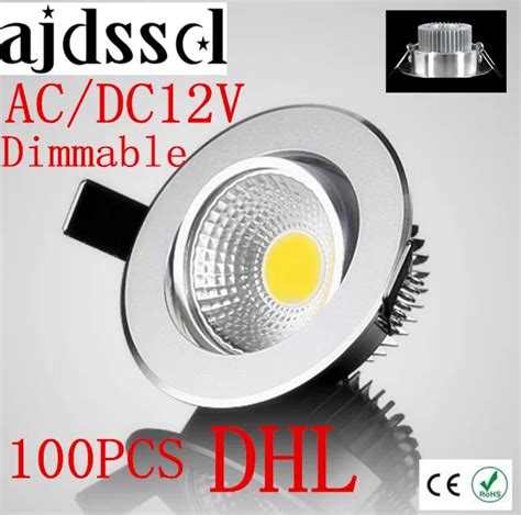 100pcslot Super Bright Recessed Led Dimmable Downlight Cob 3w 5w 7w