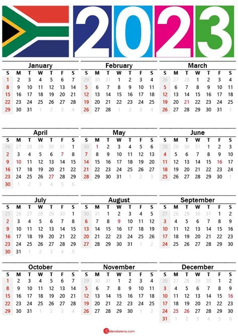 Free Printable 2023 Calendar South Africa With Public Holidays Buka
