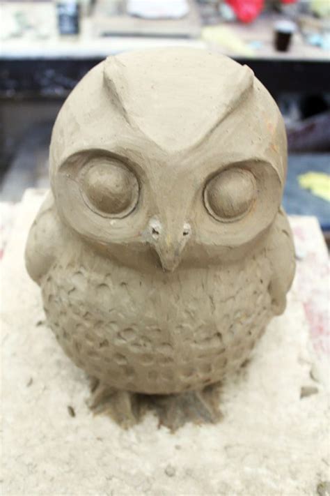 Clay Owl Sculptures The Whole Process Took Me Two Or Three Days