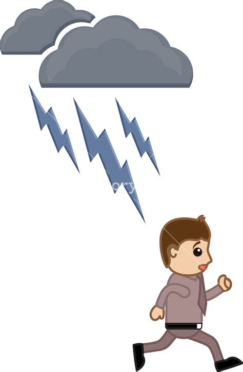 Thunder Lightning Cartoon Vector Illusatrtion Royalty Free Stock