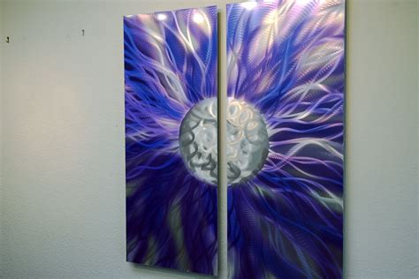 Solare Purple 36x31 Abstract Metal Wall Art Contemporary Modern Decor