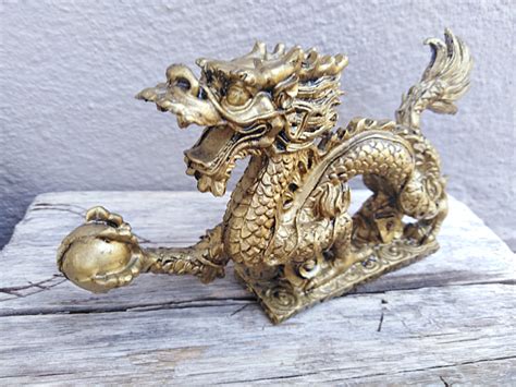 Feng Shui Gold Dragon Statue Good Fortune And Prosperity Hello Indigo