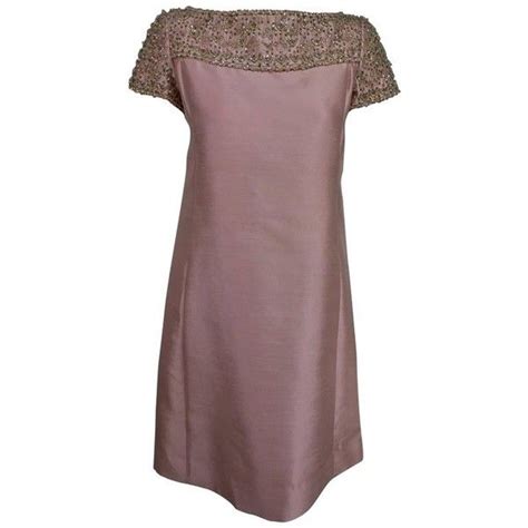 Preowned Vintage Malcolm Starr Beaded Pink Silk Princess Seam Cocktail 450 Liked On
