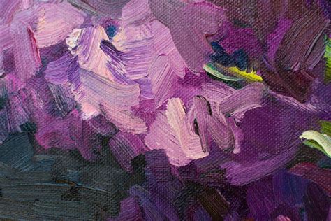 Lilac Oil Painting Abstract Artistic Multicolored Background Stock