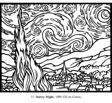 Free Printable Starry Night Coloring Page