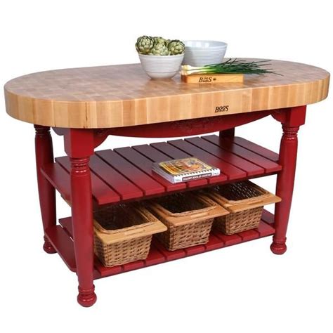 Shop this collection (99) cocina kitchen island brown with wood top and frame. John Boos CU-HAR 60" x 30" x 4" Maple Top Harvest Table in ...