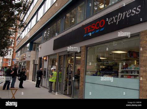 A General View Of A Tesco Express Supermarket In Russell Square London