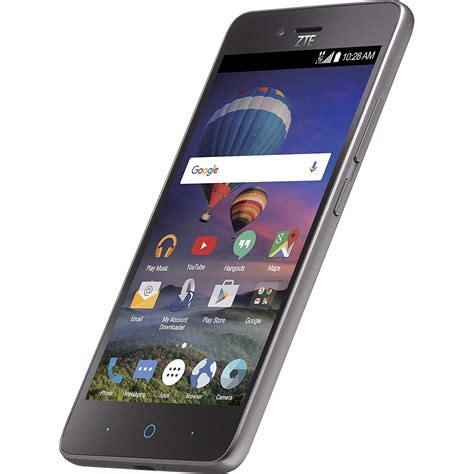 Tracfone Zte Zfive L 4g Lte Prepaid Smartphone Black Includes 1 Year