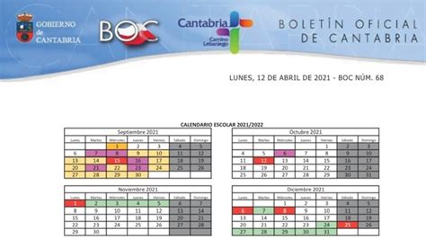 Boc Calendario Escolar Cantabria 2023 A 2024 Subaru IMAGESEE