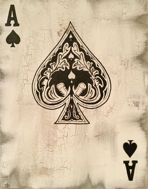 Ace Of Spades Art Deck Playing Cards Painting Original Etsy Ace Of