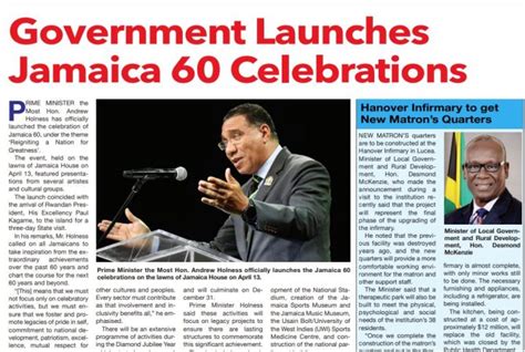 Government Launches Jamaica 60 Celebrations Jamaica Information Service