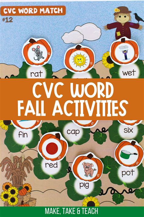 Fall File Folder Activities Pumpkin Themed Make Take And Teach Cvc