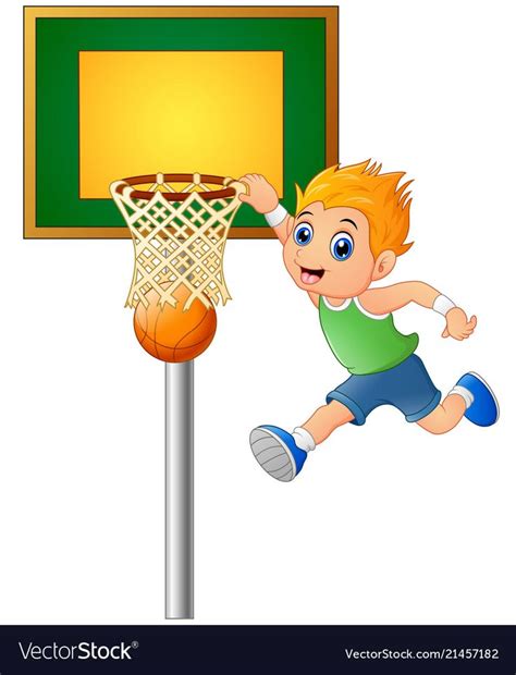 Cartoon Boy Playing Basketball Royalty Free Vector Image Cartoon Boy