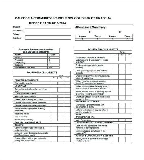 Free Printable Kindergarten Report Card Template Printable Templates