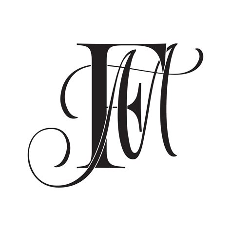 Fm Mf Monogram Logo Calligraphic Signature Icon Wedding Logo Monogram Modern Monogram