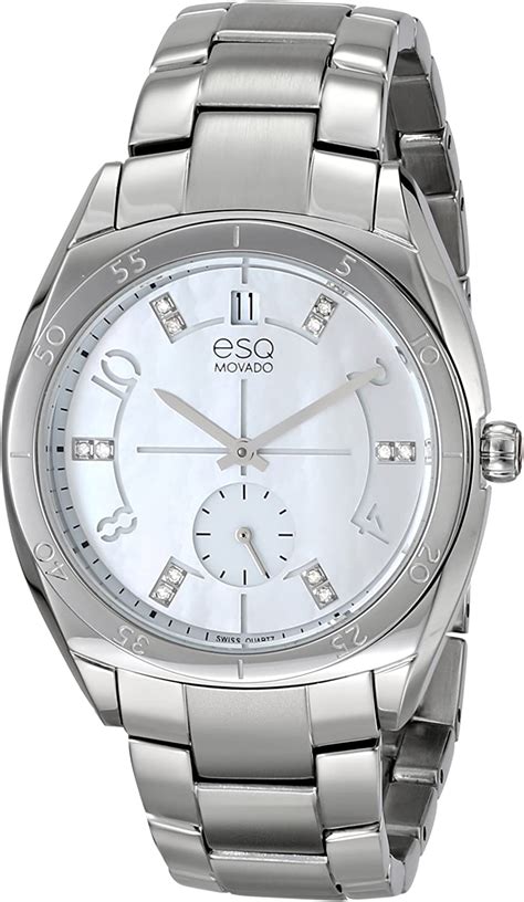 Esq Movado Womens 07101460 Esq Origin Analog Display Swiss Quartz Silver Watch