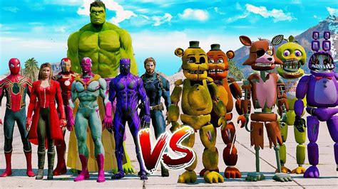 Animatronics Vs The Avengers Infinity War Gta V Five Nights At Freddy