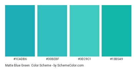 Matte Blue Green Color Scheme Turquoise