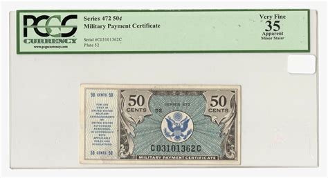 Series 472 Mpc 50¢ Us Military Payment Certificate