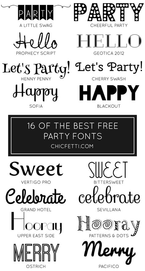 16 Of The Best Free Party Fonts Perfect For Diy Party Invitations And