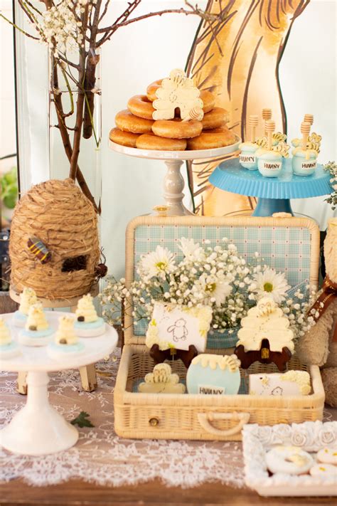 Even if the winnie the pooh baby shower is taking place indoors you can create your own 'rabbit's garden'. Vintage Winnie the Pooh Baby Shower - Danielle Whitehead