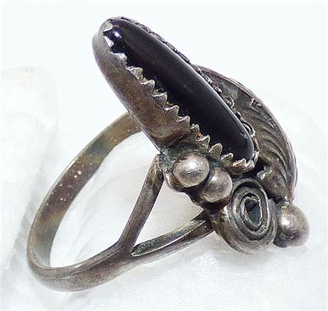 Richard Begay Navajo Sterling And Onyx Ring Garden Party Collection