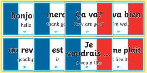Basic French Words Printable French Word Posters