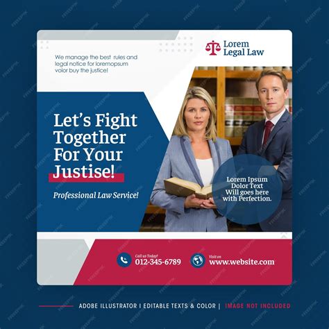 Premium Vector Law Firm Social Media Post Design Or Law And Justice