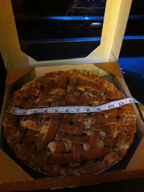 A Pie In A Box With A Measuring Tape Around It