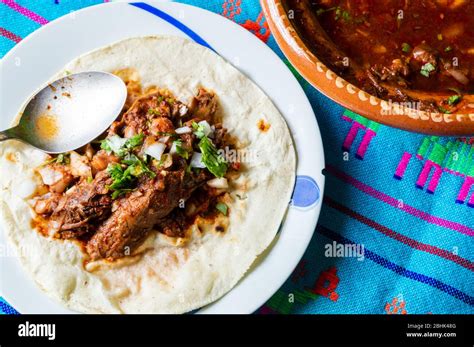 Traditional Beef Birria Stew Mexican Breakfast Food Stock Photo Alamy