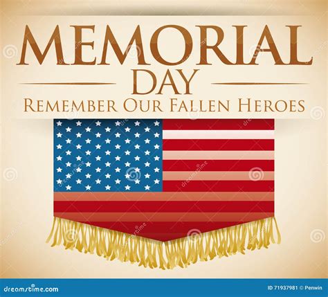Postcard In Honor For Fallen Heroes In Memorial Day Vector