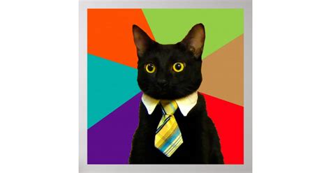 Business Cat Black Cat Poster Zazzle