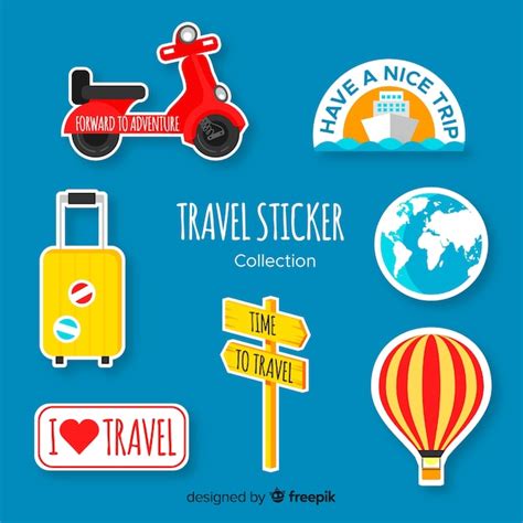 Travel Sticker Collection Vector Free Download