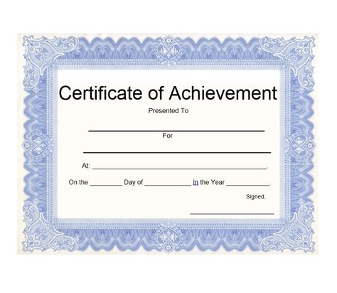 40 Great Certificate Of Achievement Templates Free Templatearchive