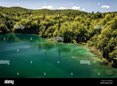 Turquoise Lake And Forest Aerial View Stock Photo Alamy