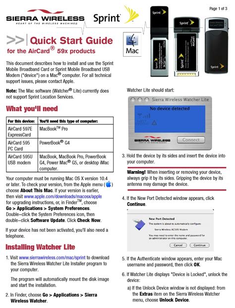Sierra Wireless Aircard 59 Series Quick Start Manual Pdf Download
