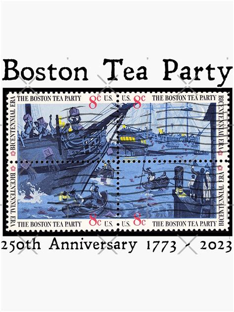 Boston Tea Party 250th Anniversary Sticker For Sale By Hometowndesign Redbubble