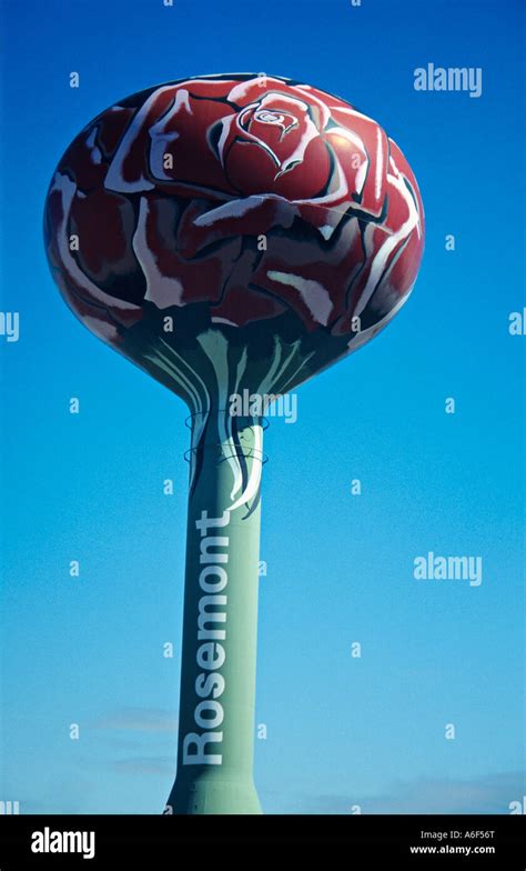 Illinois Rosemont Water Tower Painted With A Rose Design Rosemont Name