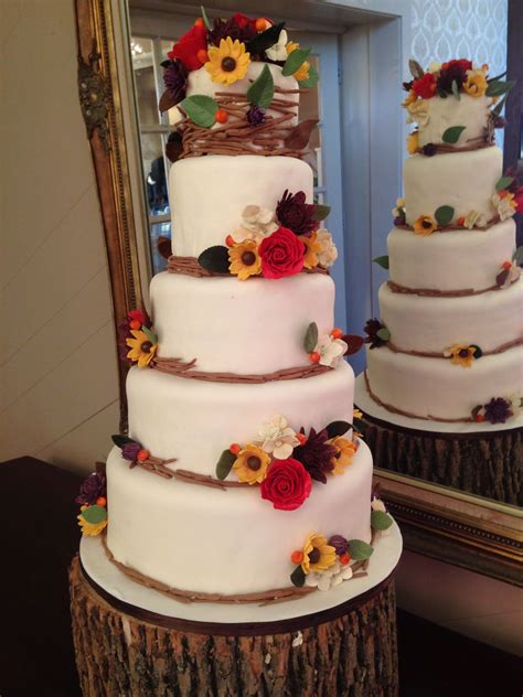 Fall Themed Wedding Cake Wedding Cake Rustic Fall