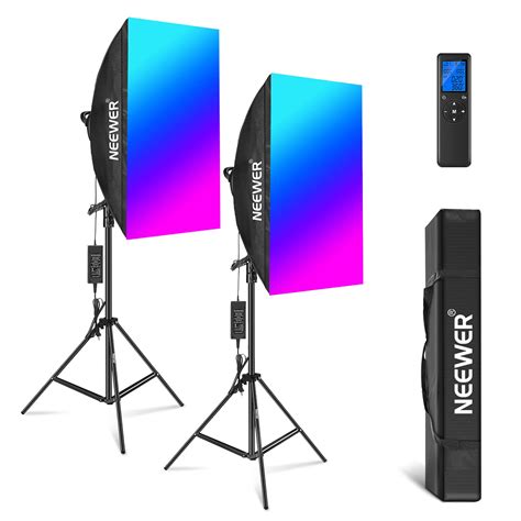 Buy Neewer Rgb Led Softbox Lighting Kit With 24g Remote 2 Pack 48w