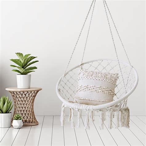 White Hanging Chair Chic Decorative Earthy Hanging Chair Hanging