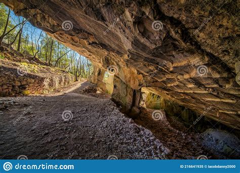 Beautiful Limestone Cave Old Oolitic Stone Quarries In Massone The
