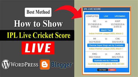Ipl Live Score Widget For Website How To Add Live Cricket Score