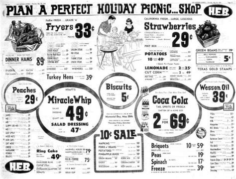 Vintage Heb Grocery Store Ad In San Antonio 1966 Vintage Menu Vintage